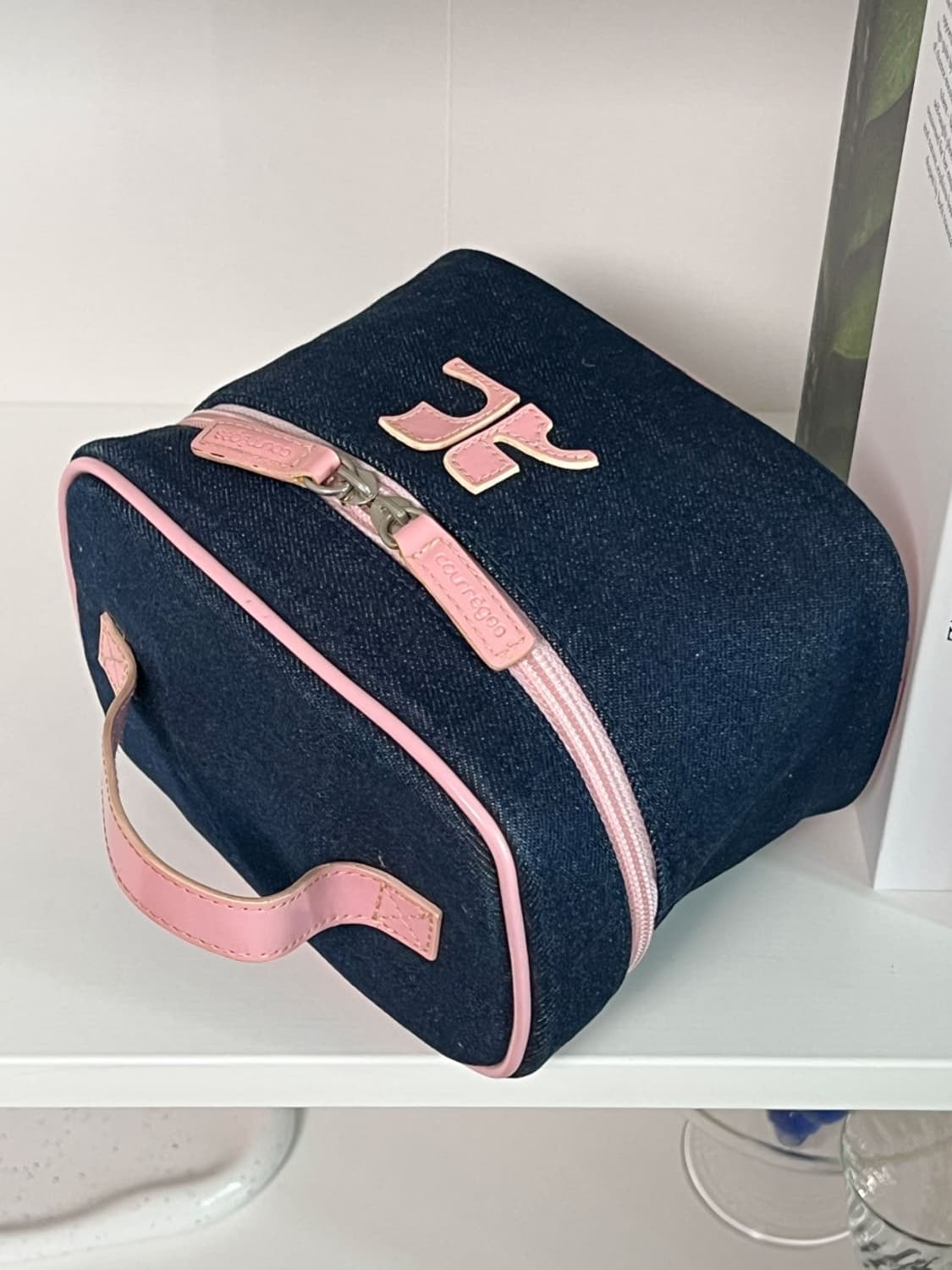  courreges / 꾸레쥬 핑크 로고 데님 미니 토트백 상품이미지2
