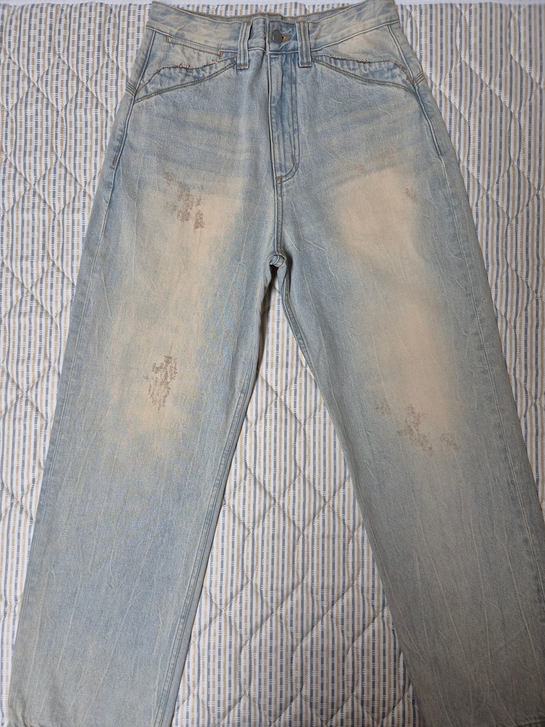 노운 빈티지 워시드 데님 팬츠 라이트 블루 0사이즈 상품이미지2