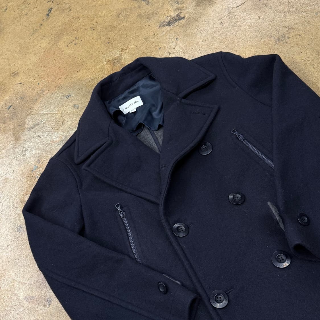 [정품/M] 라코스테 네이비 피코트 스타일 코트 b10 상품이미지1