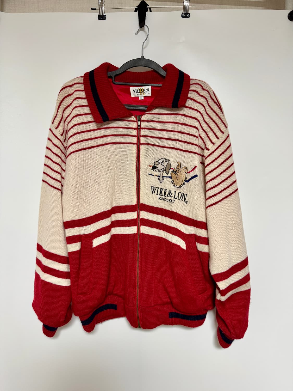 미국감성 Wike&Lon 아이스하키 니트 집업 105 상품이미지1