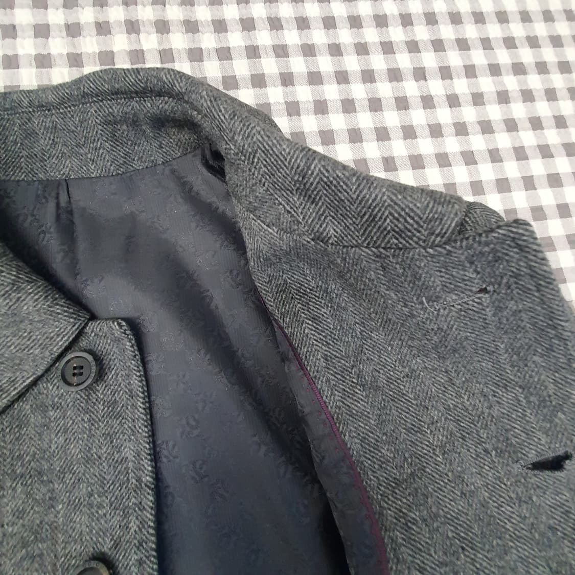 지오투 울100 헨링본 하프 코트 남자95 상품이미지7