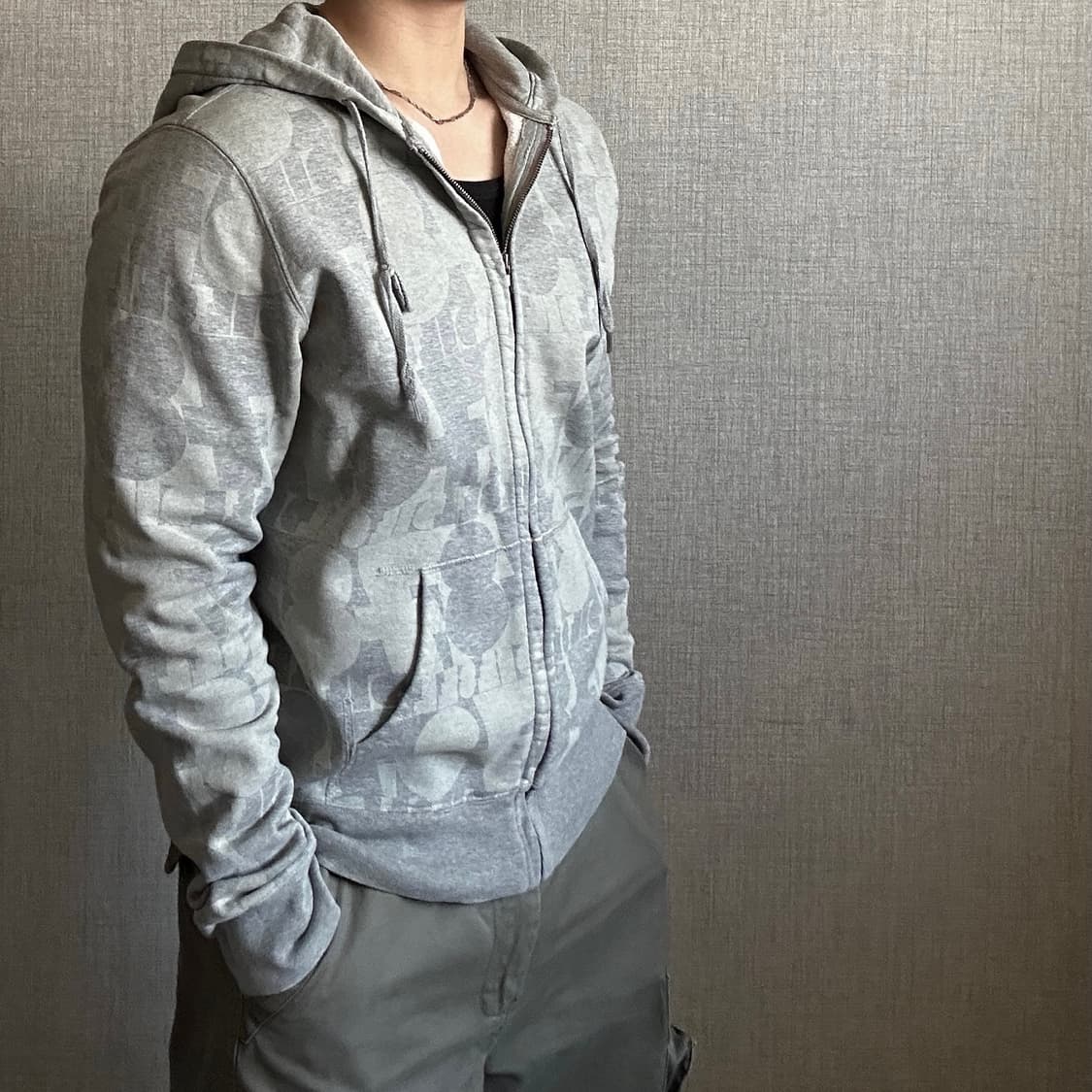 DIESEL 디젤 아카이브 패턴 후드집업 상품이미지3