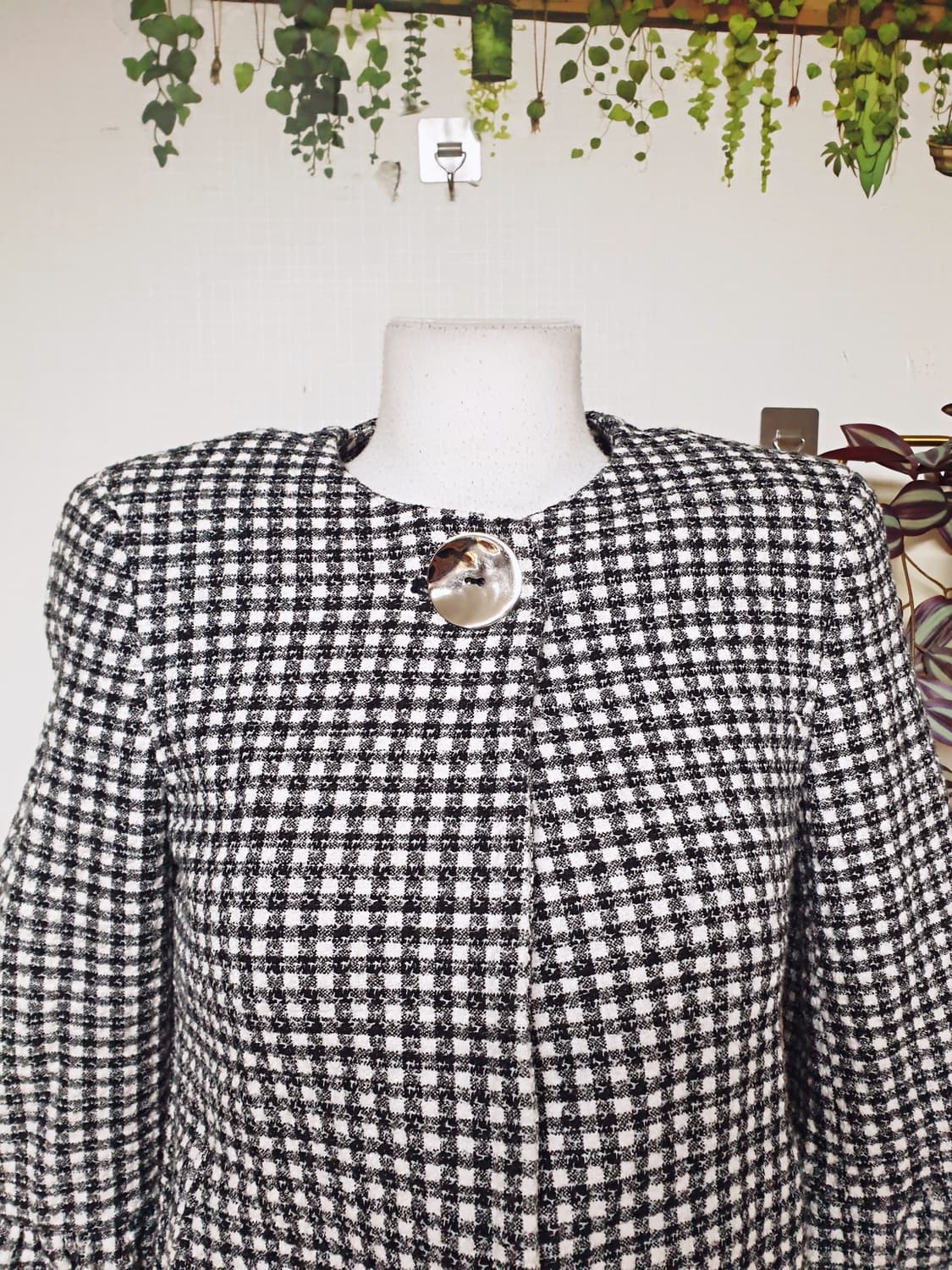 자라 바얀 트위드크롭자켓 44 블랙 XS  상품이미지2