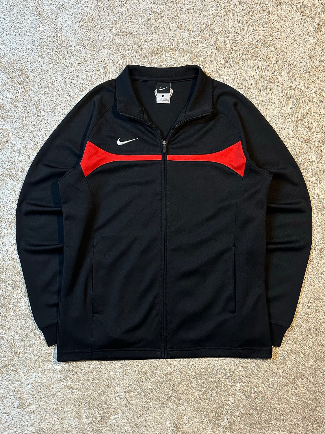 나이키 스우시 배색 트랙탑 져지 블랙 상품이미지1