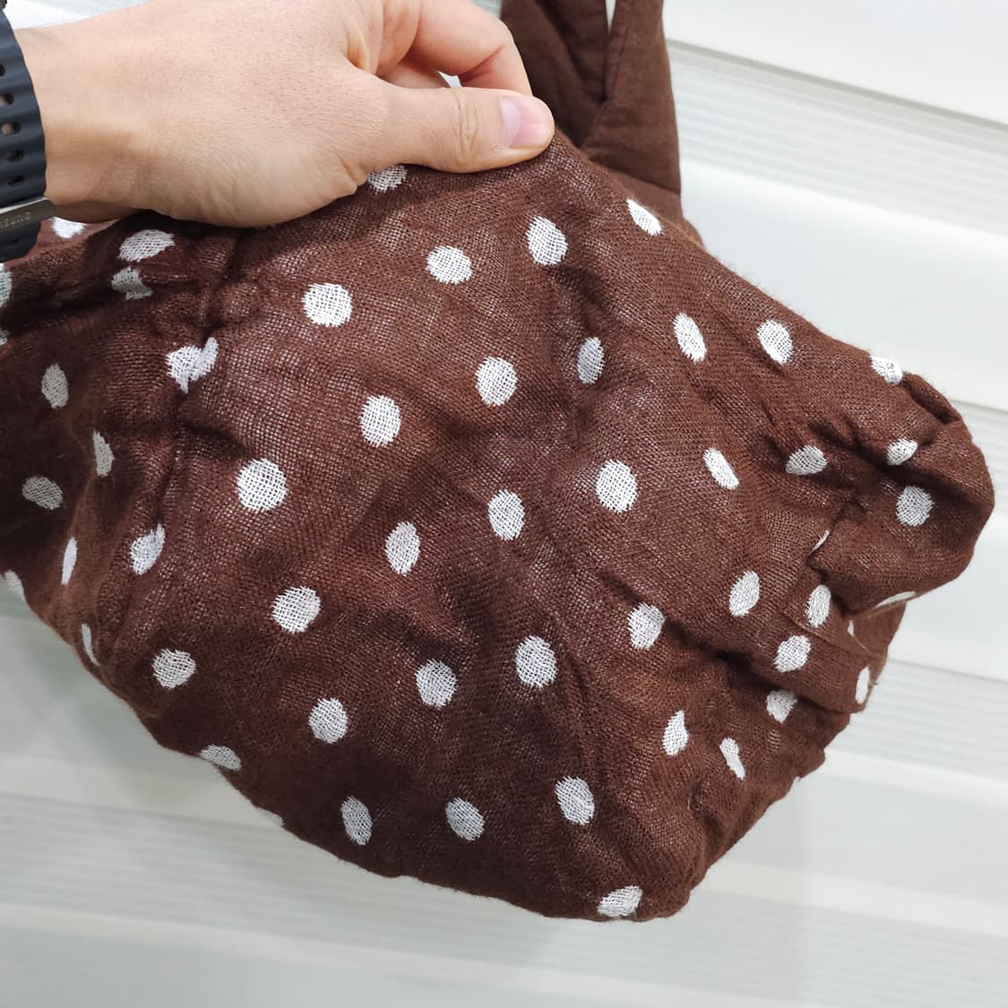 일본 ALDIN 도트무늬 린넨 토트백 상품이미지4