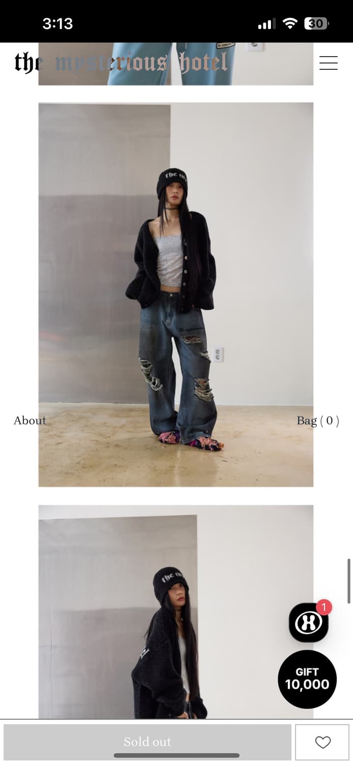 미스테리어스호텔 알파카 울 오버 가디건 블랙 상품이미지4