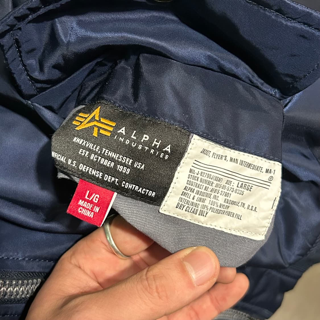 L) 알파인더스트리 MA-1 마원 항공점퍼 네이비 상품이미지9