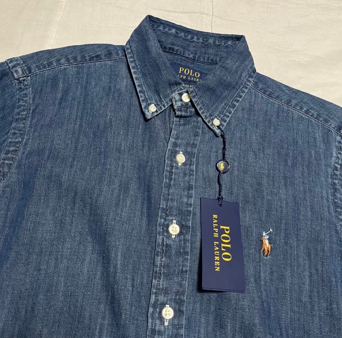 폴로 랄프로렌 데님 샴브레에 셔츠 S 상품이미지1