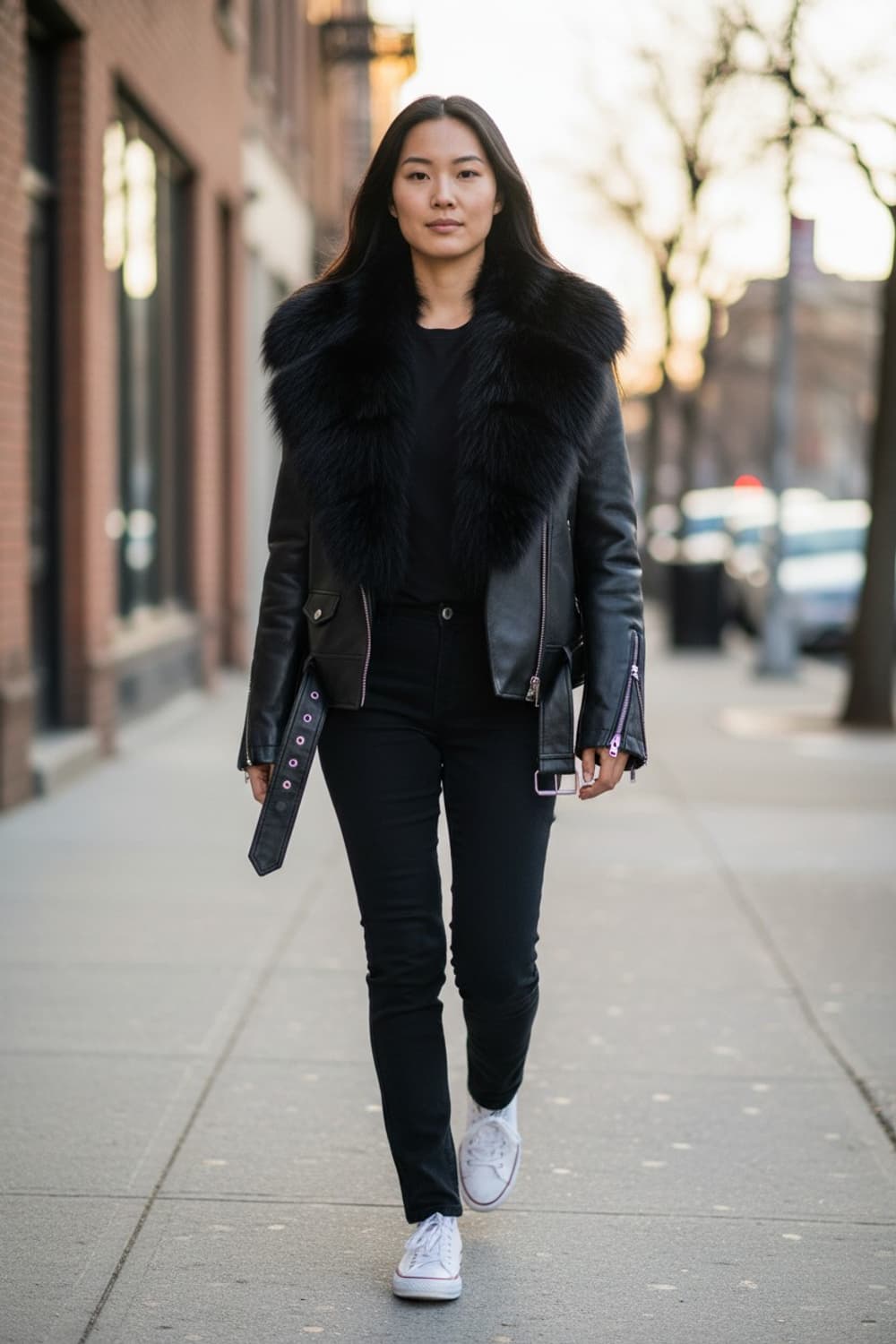 리얼 폭스퍼카라 가죽 라이더 자켓 (새상품) 상품이미지4