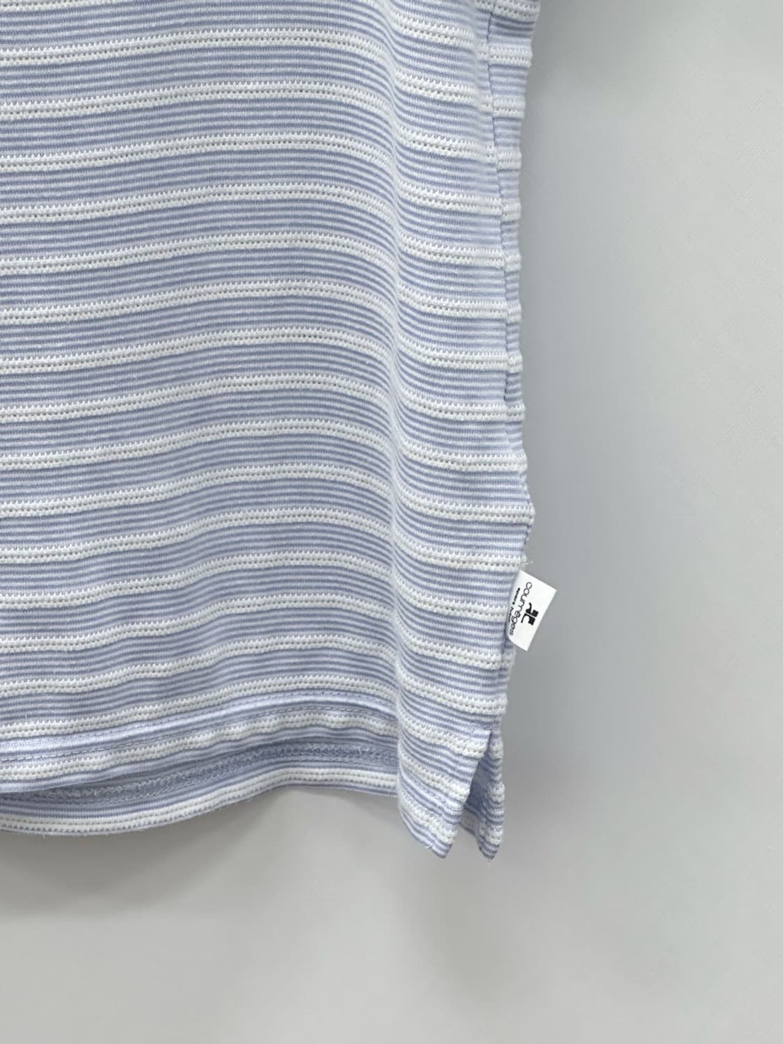 courreges / 꾸레쥬  스카이블루 스트라이프 반팔 티셔츠  상품이미지4