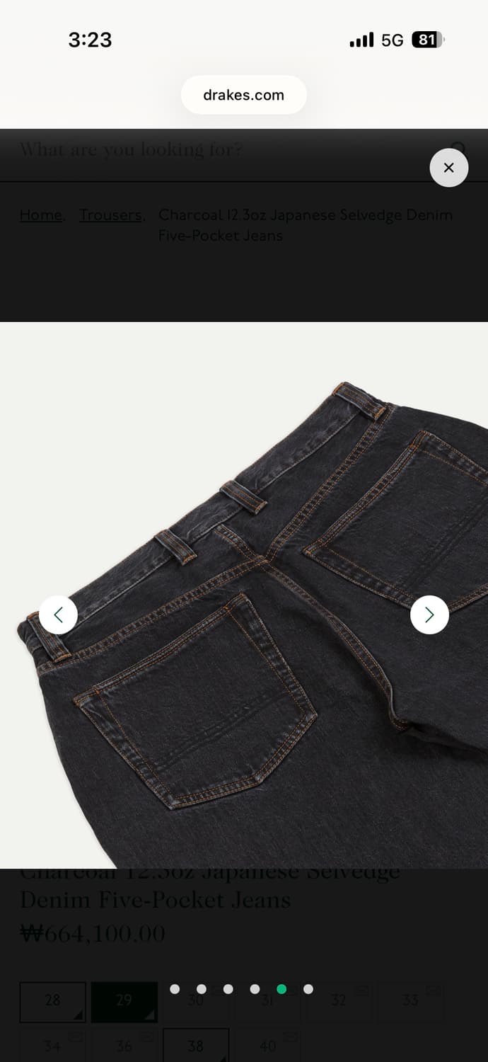 드레익스 챠콜 셀비지 데님 AW25 상품이미지9