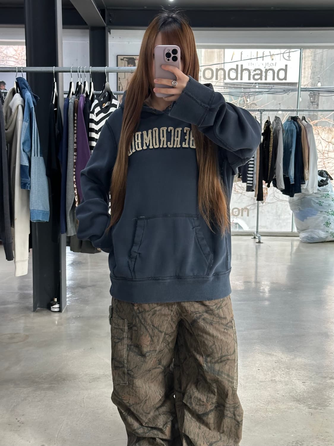 아베크롬비 그런지 데미지 풀오버 후드티 상품이미지3