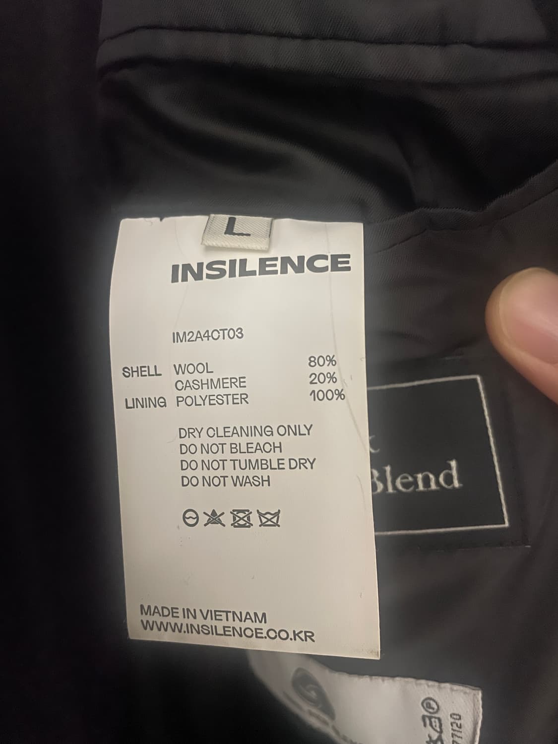 인사일런스 울 캐시미어 롱 코트 상품이미지3