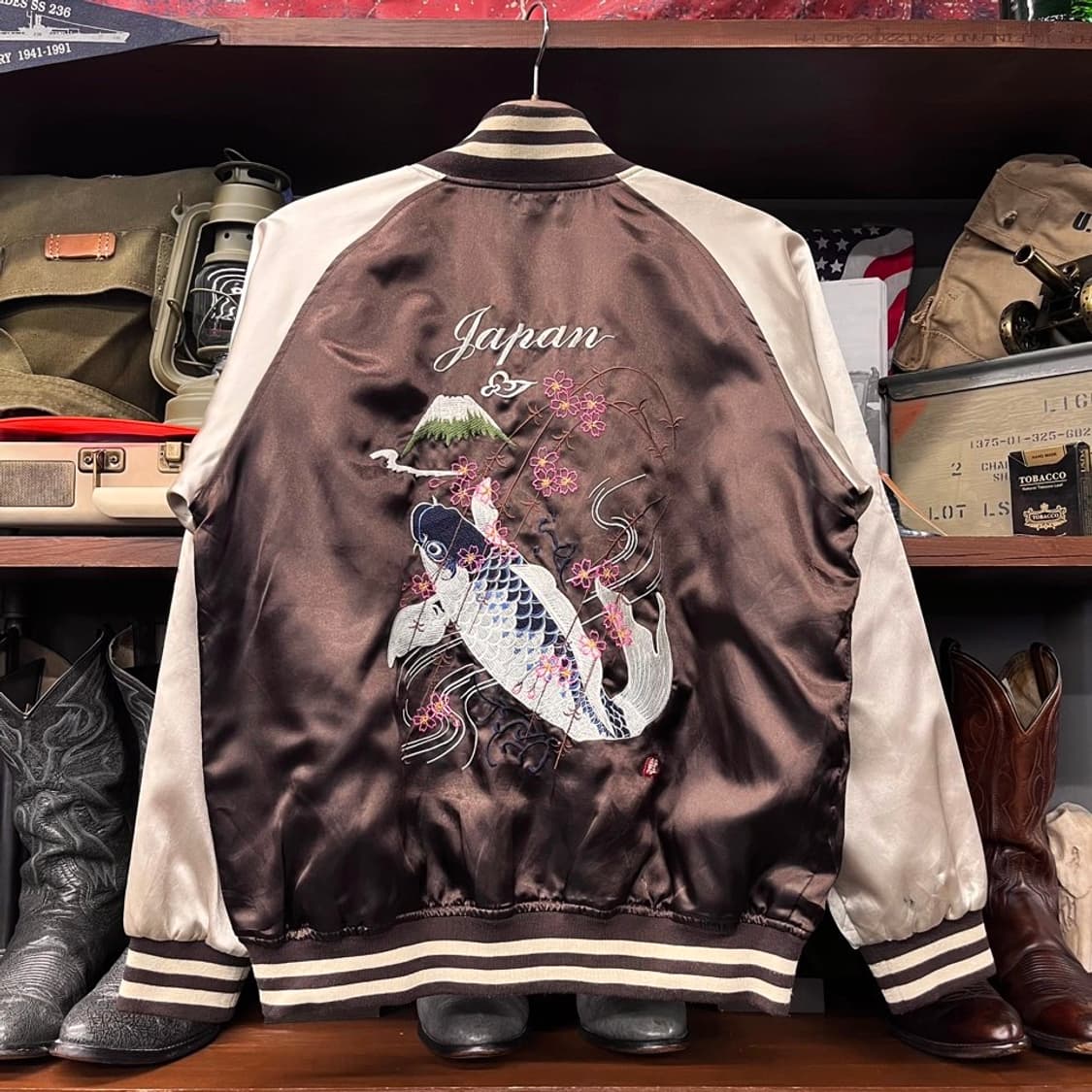 00s JPN 오리엔탈 잉어 자수 빈티지 스카잔 수베니어 자켓 N428 상품이미지2