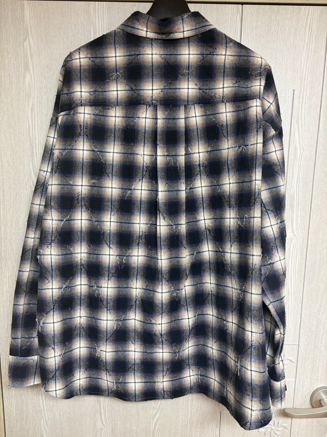 50) 준지 루즈핏 아가일 데미지드 셔츠 상품이미지2