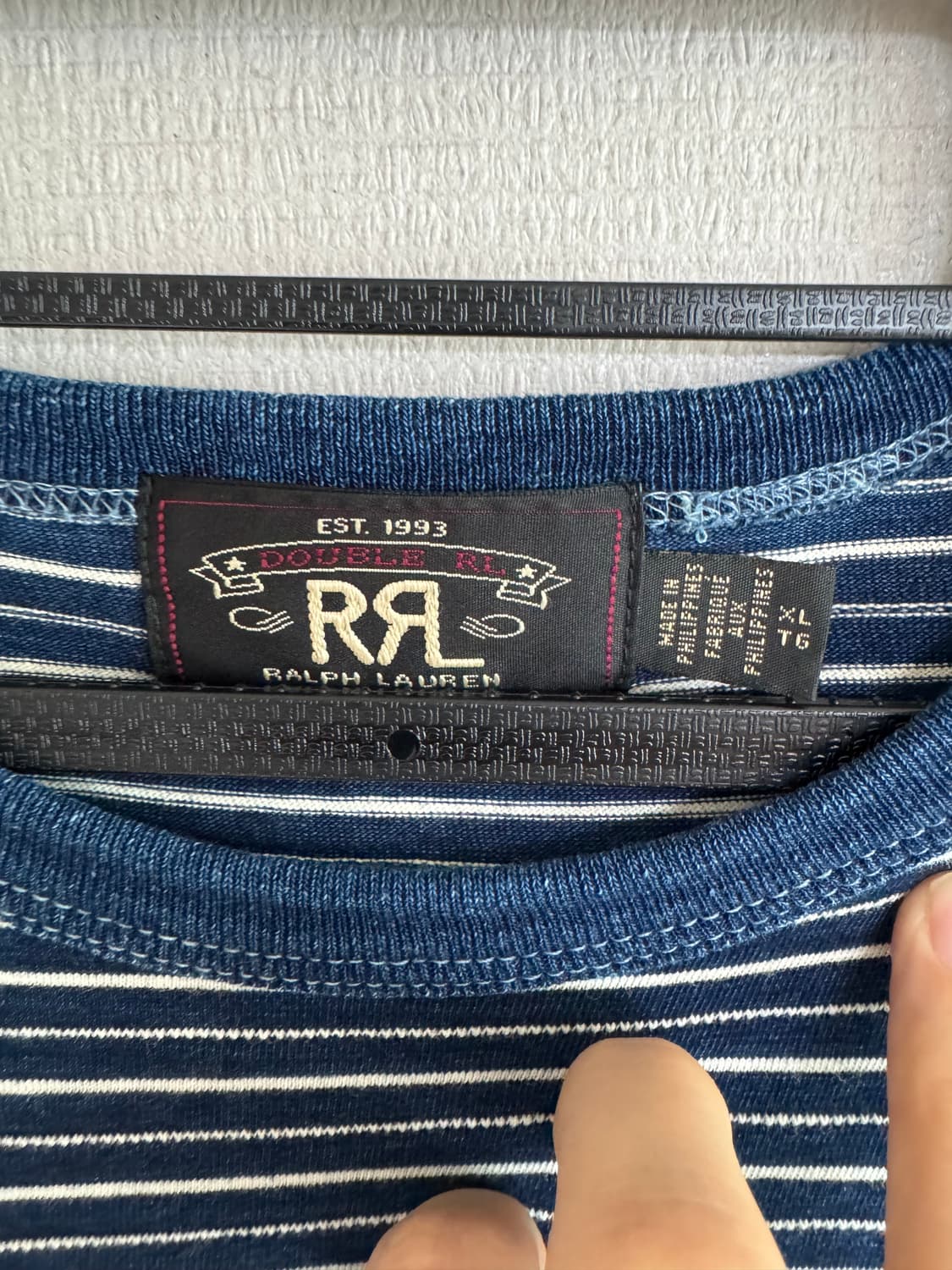 XL 더블알엘 인디고 스트라이프 저지 티셔츠 상품이미지6