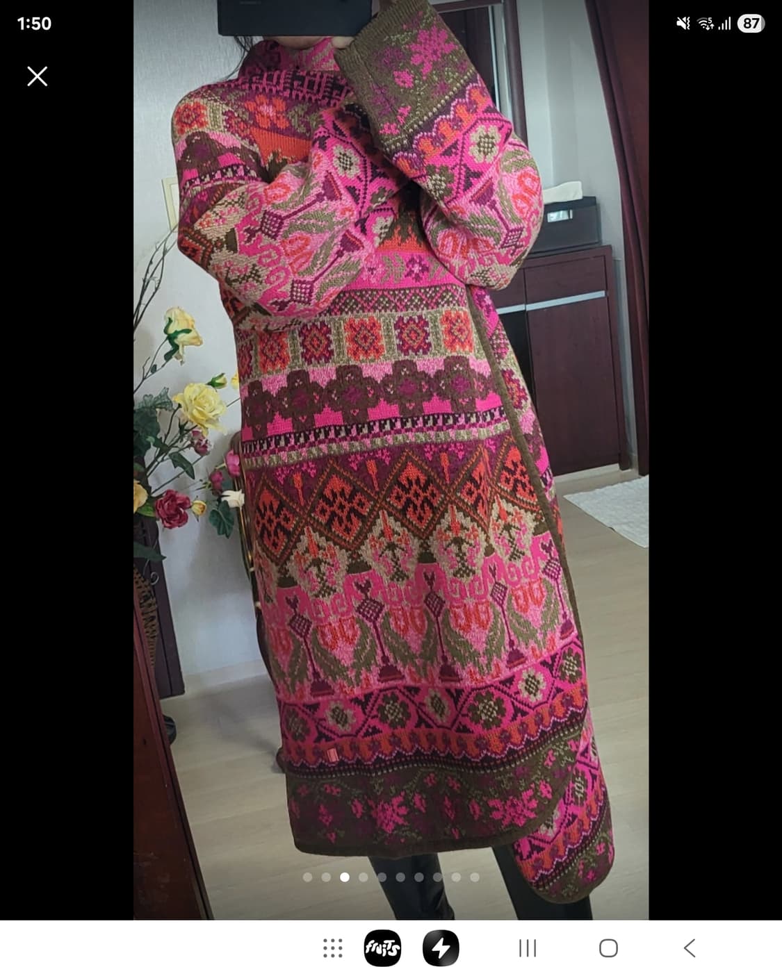 정품 오일릴리 롱니트 코트 코니즈 이태리 메이드 상품이미지2