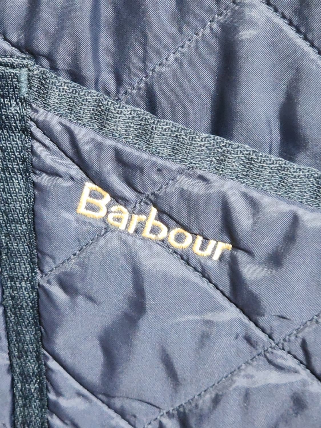 (L) 바버 퀼팅자켓 네이비 누빔점퍼 코듀로이 카라넥  상품이미지4