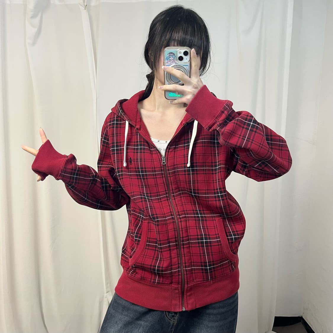 Polo tartan check thermal zip-up hoodie 상품이미지2