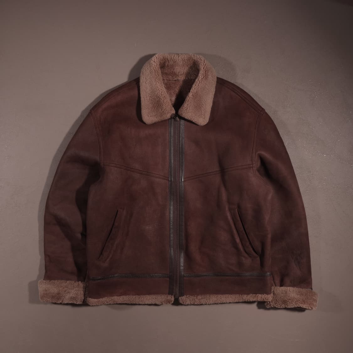 90s 빈티지 양가죽 레더 무스탕 자켓 상품이미지1
