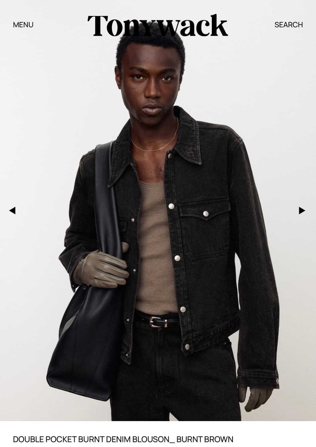 (L) 토니웩 더블 포켓 번트 데님 블루종 크롭 자켓 판매 상품이미지1