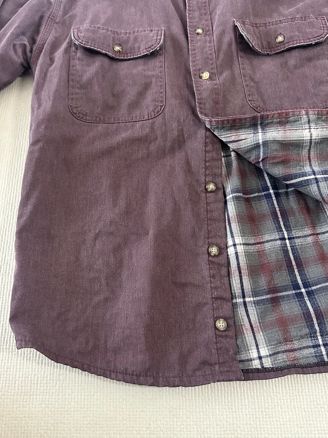 M) 엘엘빈 L.L.Bean 코튼 셔츠 캔버스 안감 체크 무늬 남방 상품이미지4