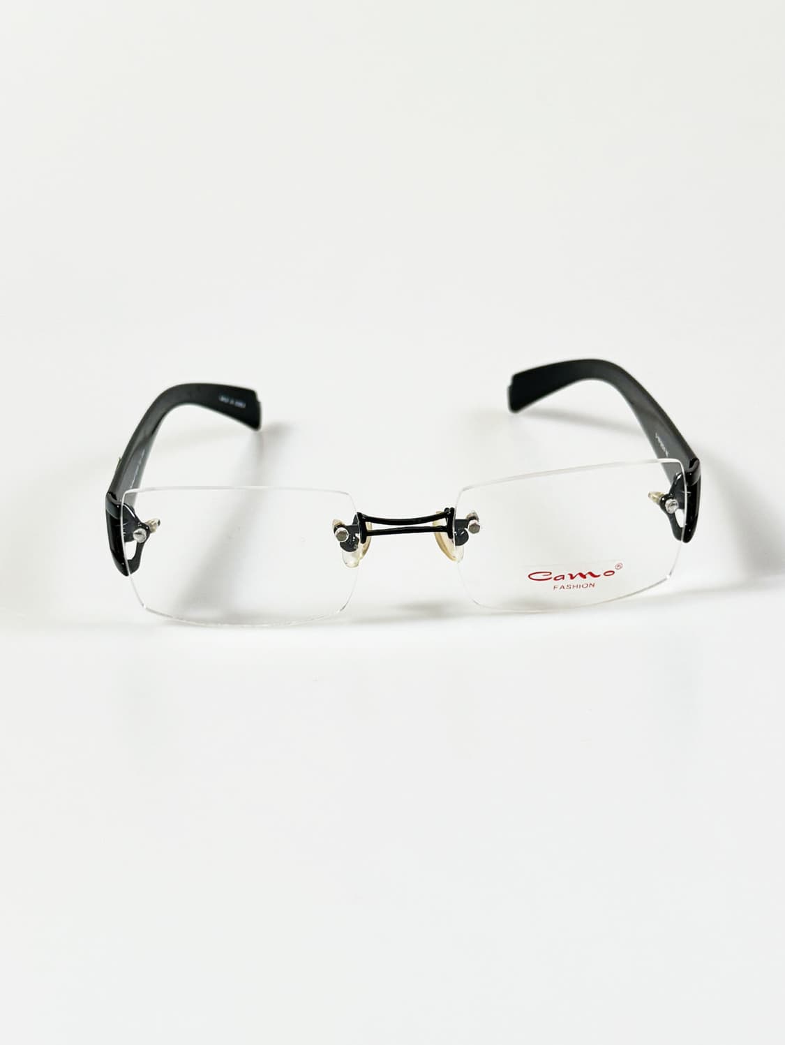 CAMO FASHION 블랙 무테 스퀘어 빈티지 안경 상품이미지1
