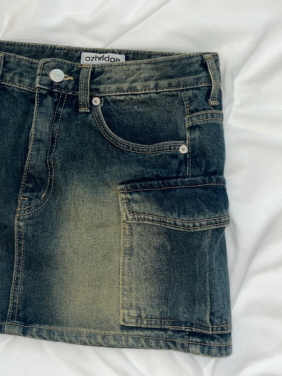 워싱 데님 미니스커트 상품이미지5