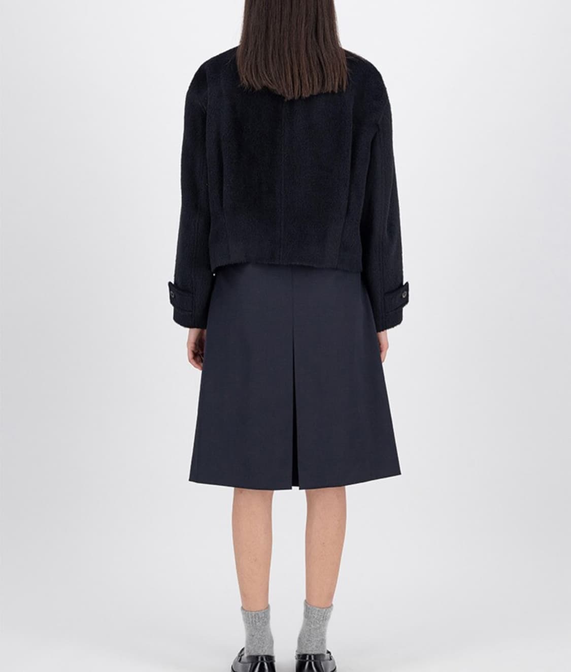 모이아 moia neat pleats skirt, M, navy 상품이미지2