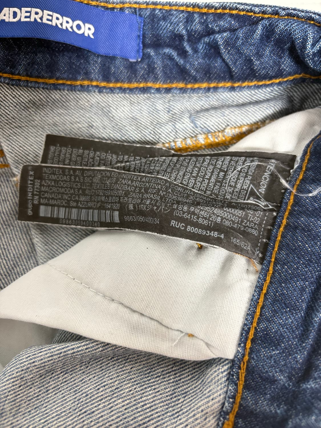 [34] 자라 x 아더에러 배럴 레그 진 블루 상품이미지5