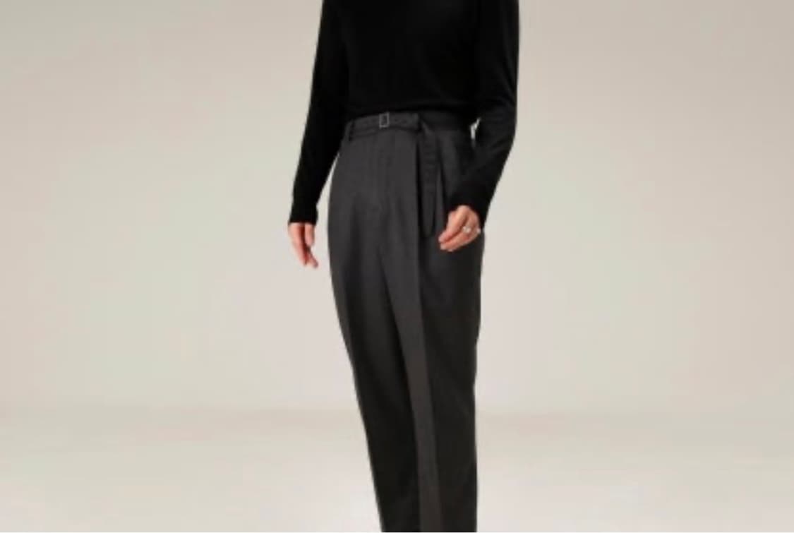 이얼즈어고 바지 울 드롭 벨티드 팬츠 차콜 상품이미지9