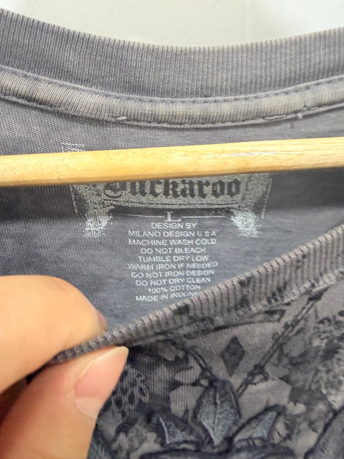 버커루 y2k 프린팅 그레이 긴팔 티셔츠 상품이미지6