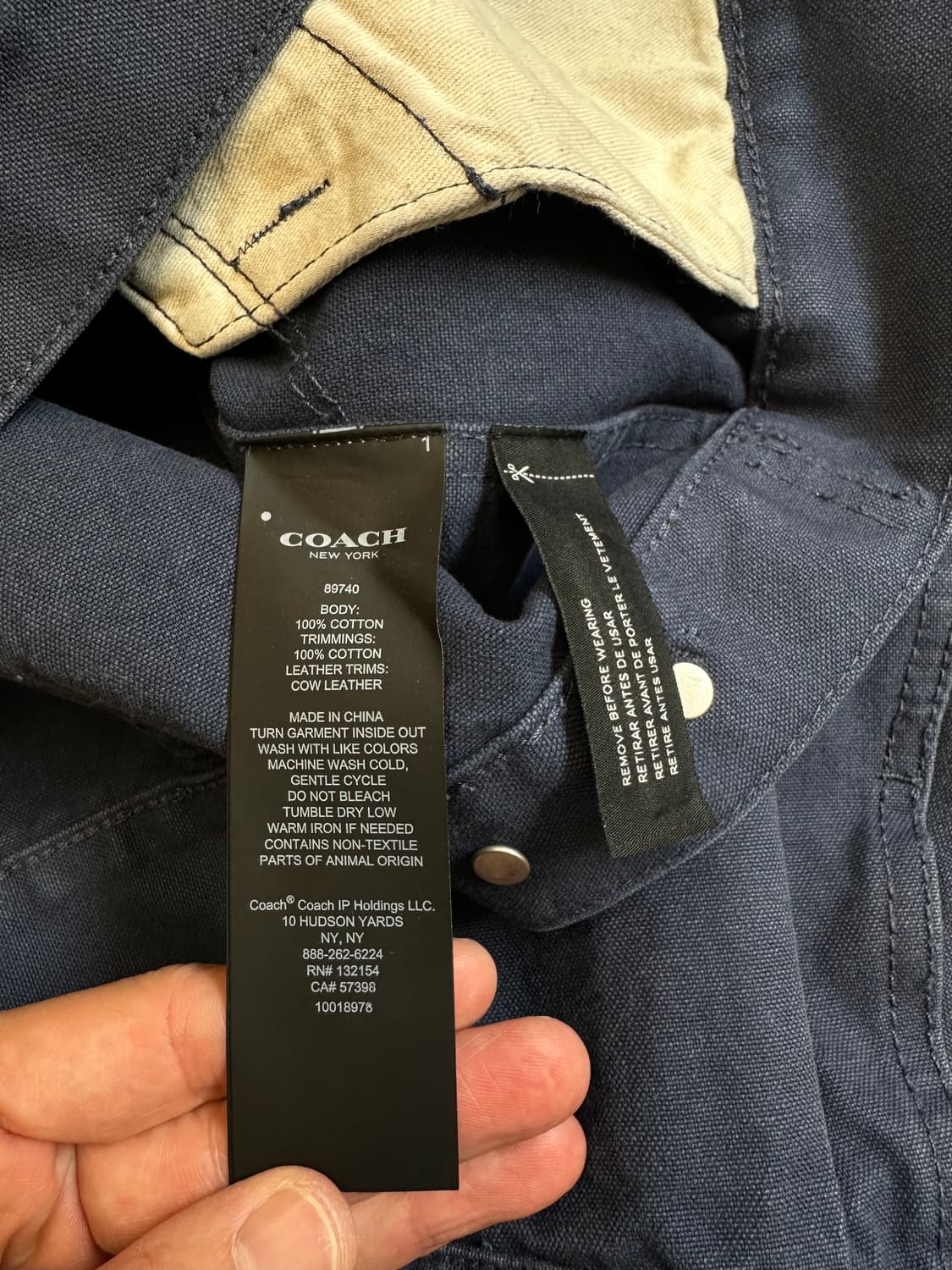 코치 남성 코듀로이 트러커 자켓 블루 L 상품이미지6