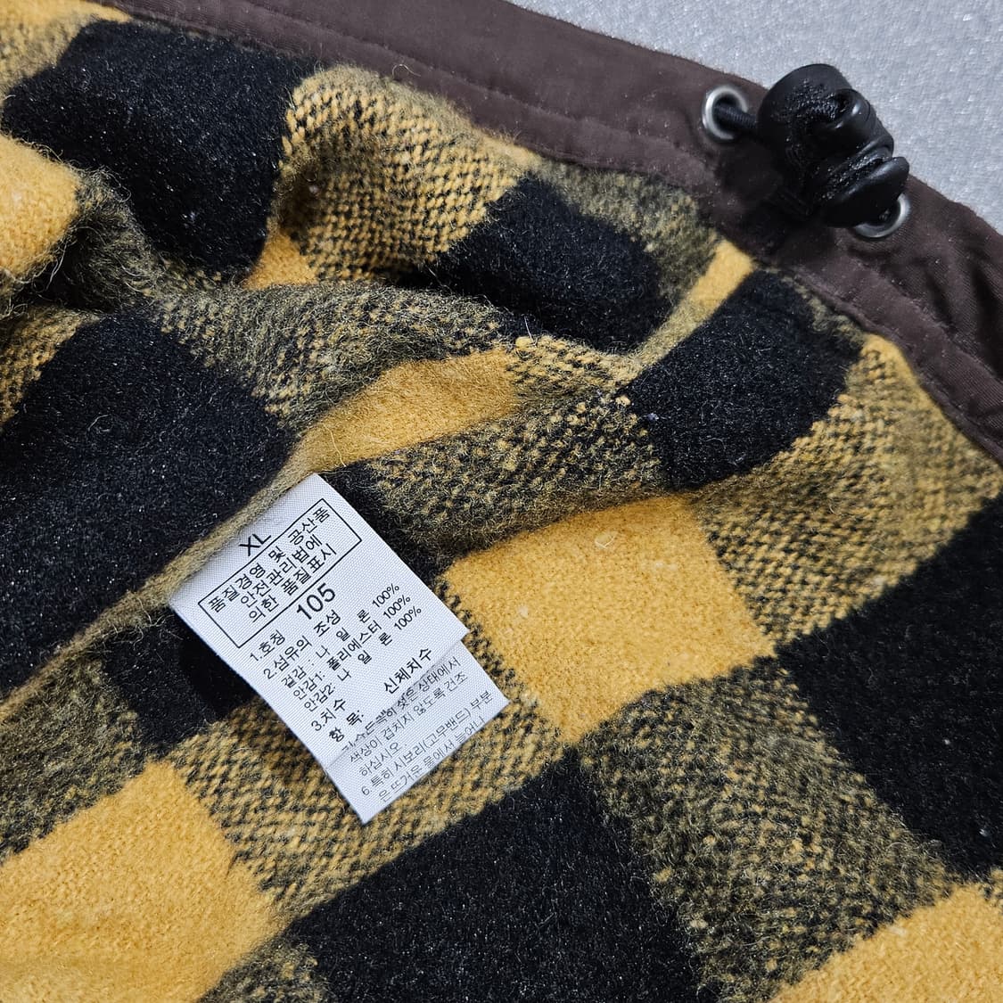 XL 105) 노스페이스 브라운 체크 후드 자켓 바람막이 상품이미지7