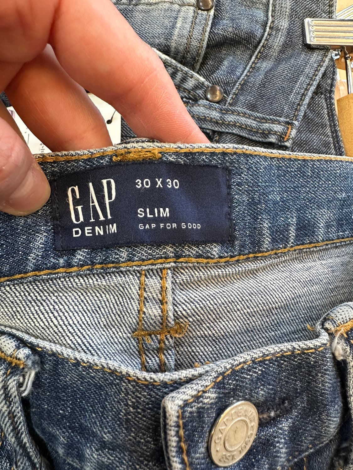 30) 갭 중청 스판 일자 데님 청바지 상품이미지3
