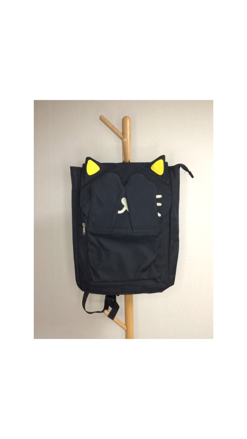 빈티지 블랙 네코 고양이 페이스 백팩 상품이미지2
