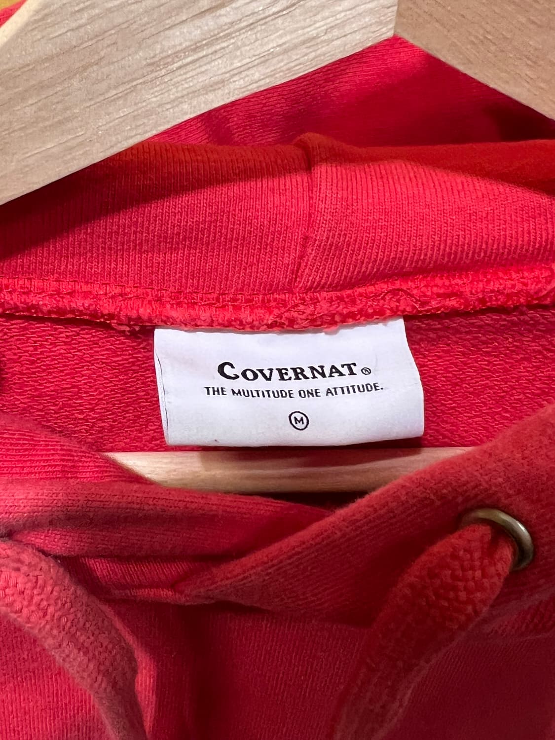 [M] 커버낫 Covernat 컬리지 로고 레드 후디 스웨트 후드티 상품이미지7