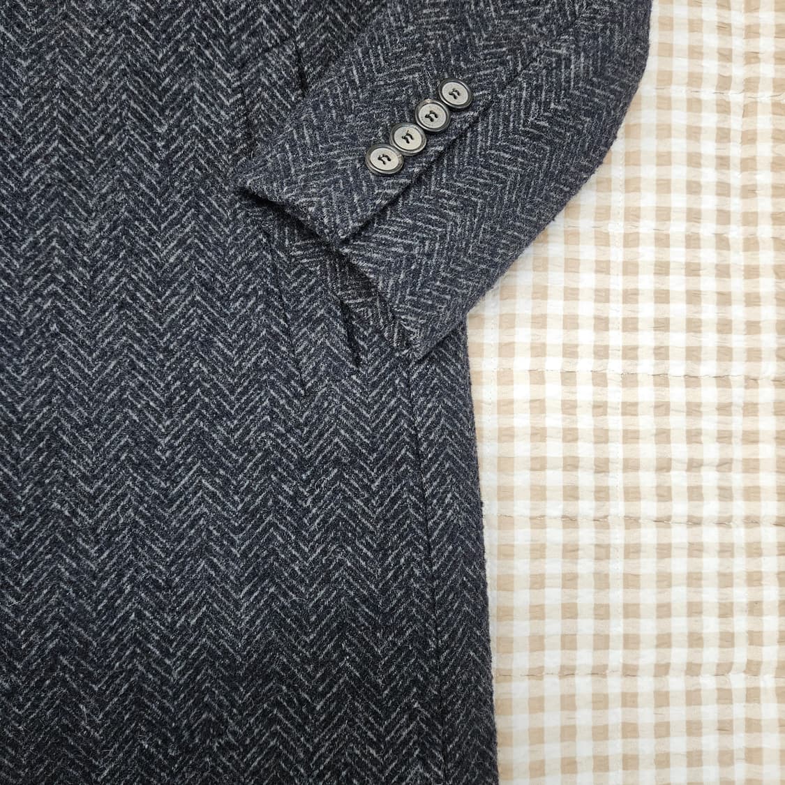 코모도스퀘어 헨링본 울 코트 남자100 상품이미지4