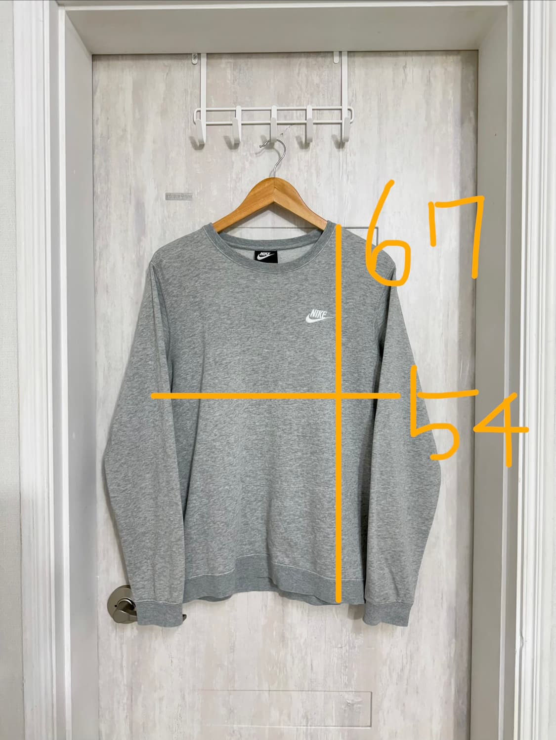 남성 95 M / 나이키 스웻 맨투맨 그레이 상품이미지2