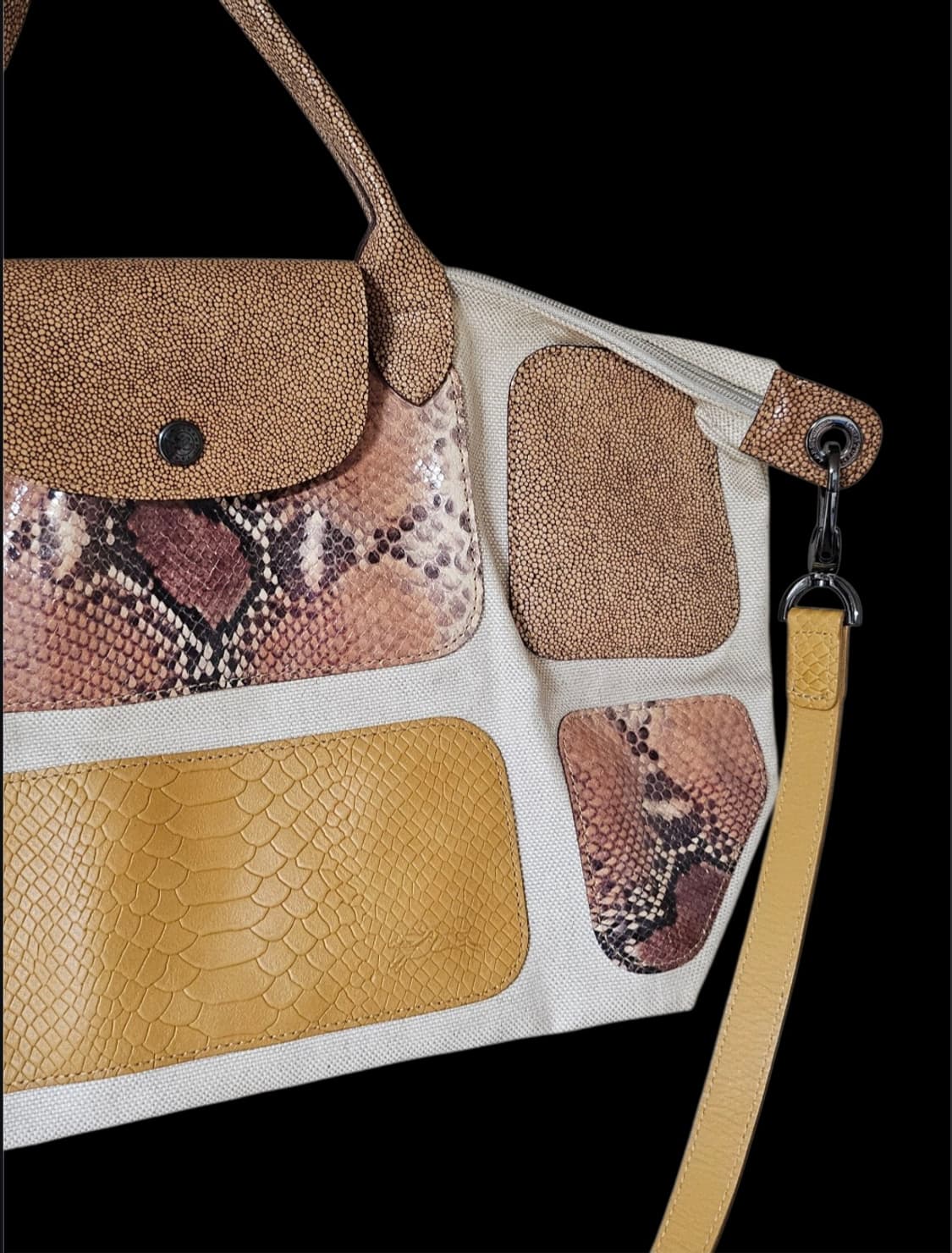 롱샴 Longchamp 르 플리아쥬 가죽 패치워크 가방 숄더백 상품이미지4
