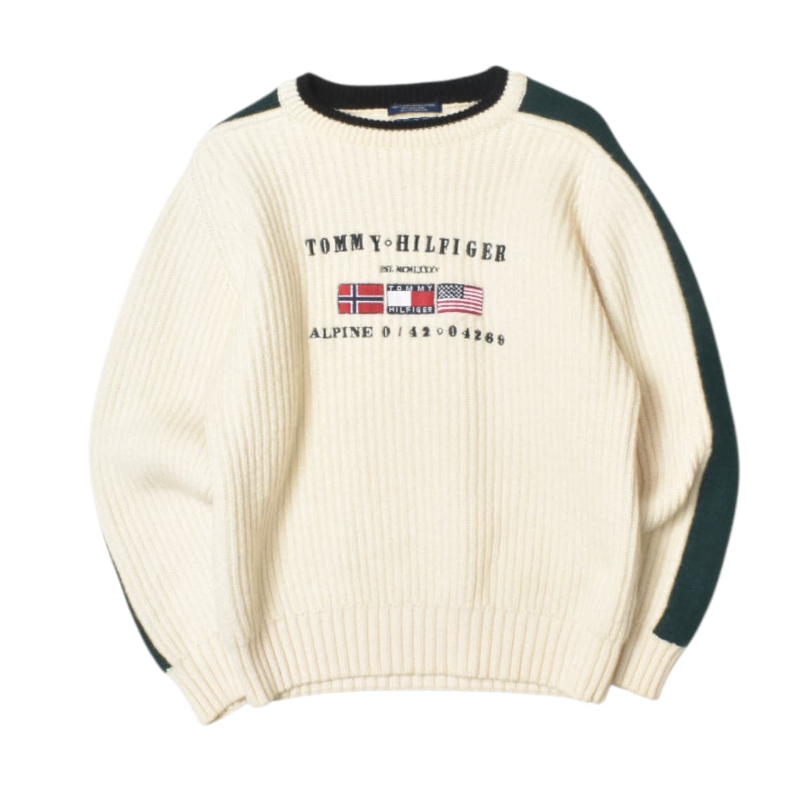 90S 타미힐피거 헤비 울 니트 스웨터 L N3238 상품이미지1