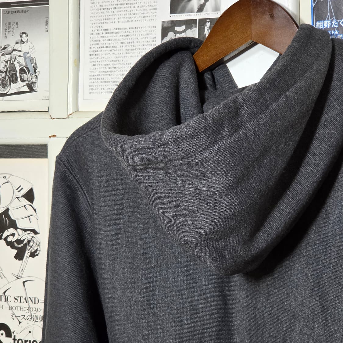 챔피온 리버스위브 차콜 빅로고 후드티 상품이미지6