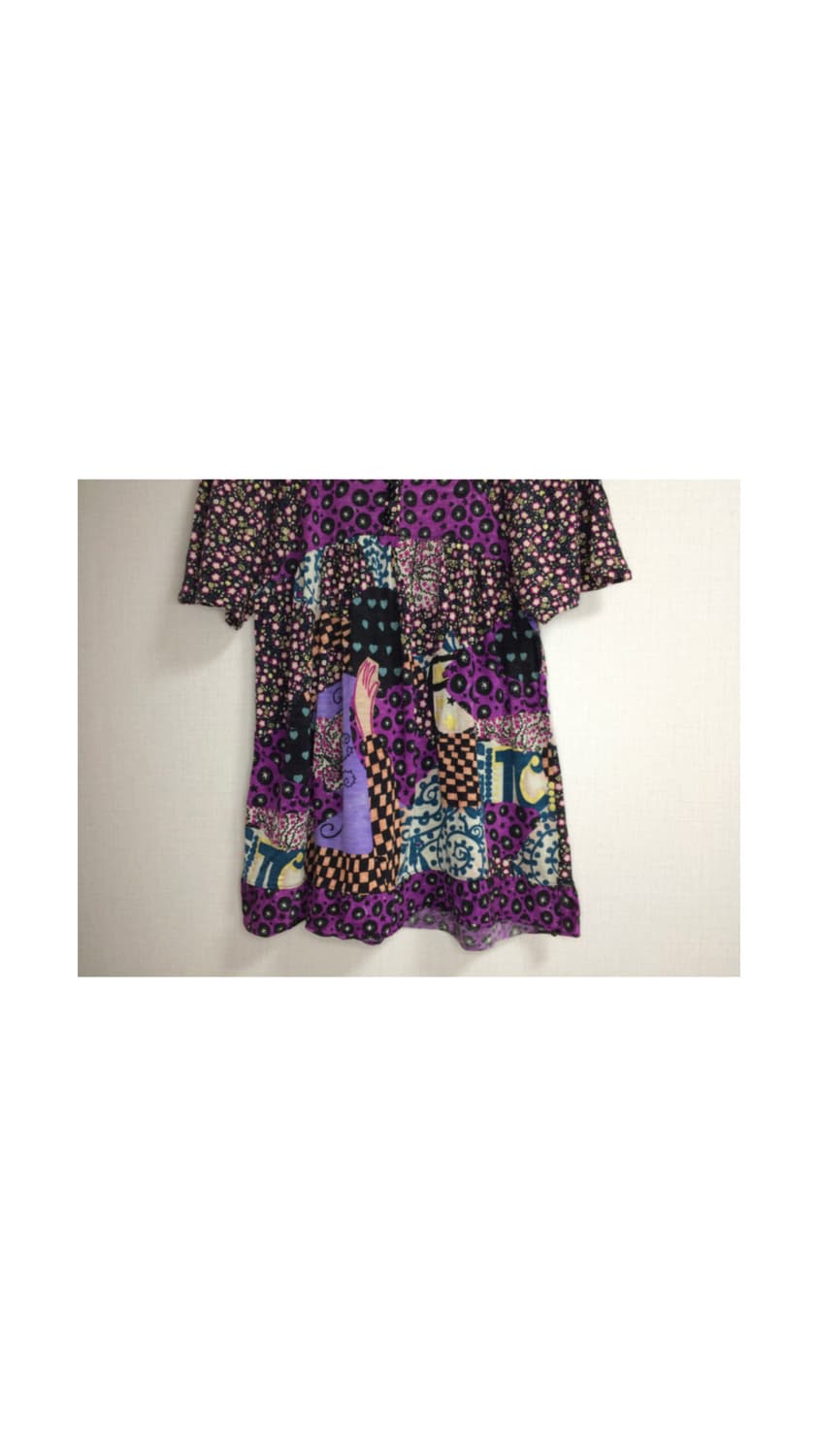 츠모리 치사토 퍼플 믹스패치 탑 상품이미지3