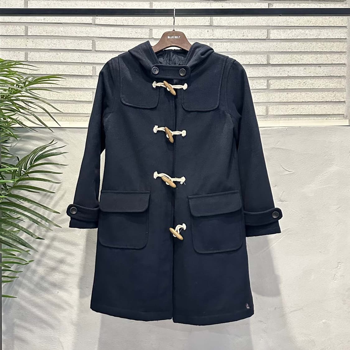 PN VINTAGE 떡볶이 후드 코트 투포켓 토글 버튼 디테일 네이비 상품이미지2