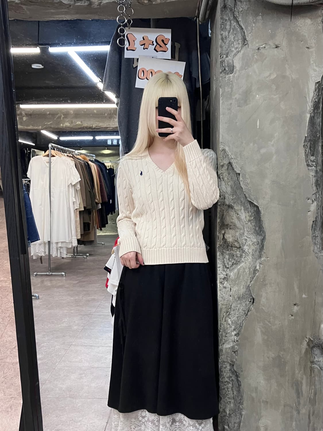 폴로 랄프로렌 꽈배기 브이넥 니트 아이보리 M  #csz3981 상품이미지2