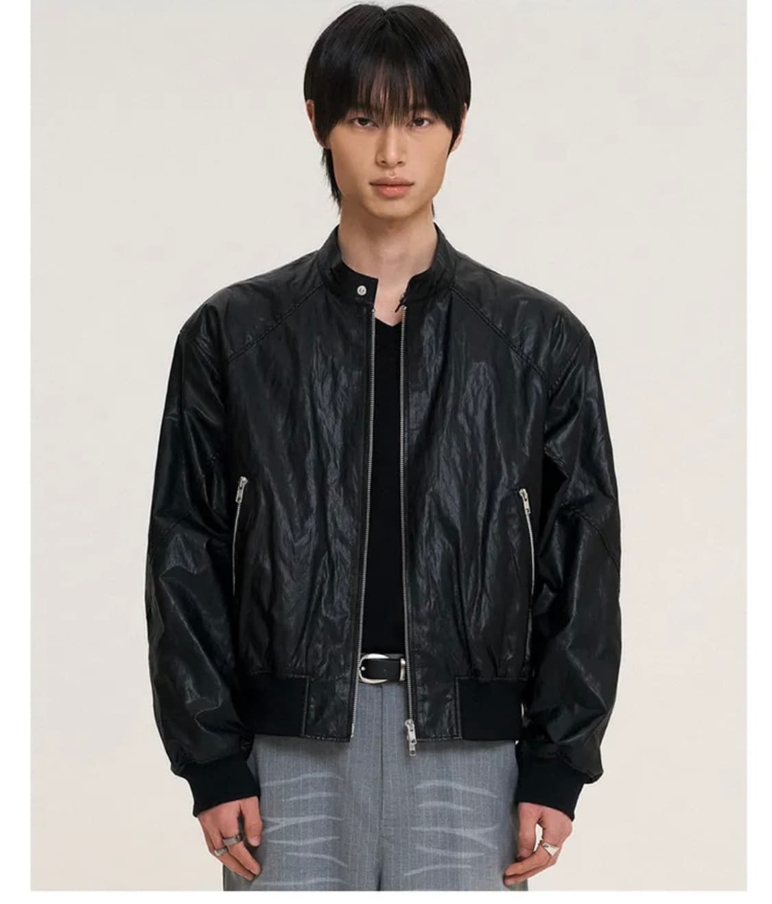 도프제이슨 패널드 스포티 레더자켓 블랙 XL 상품이미지3