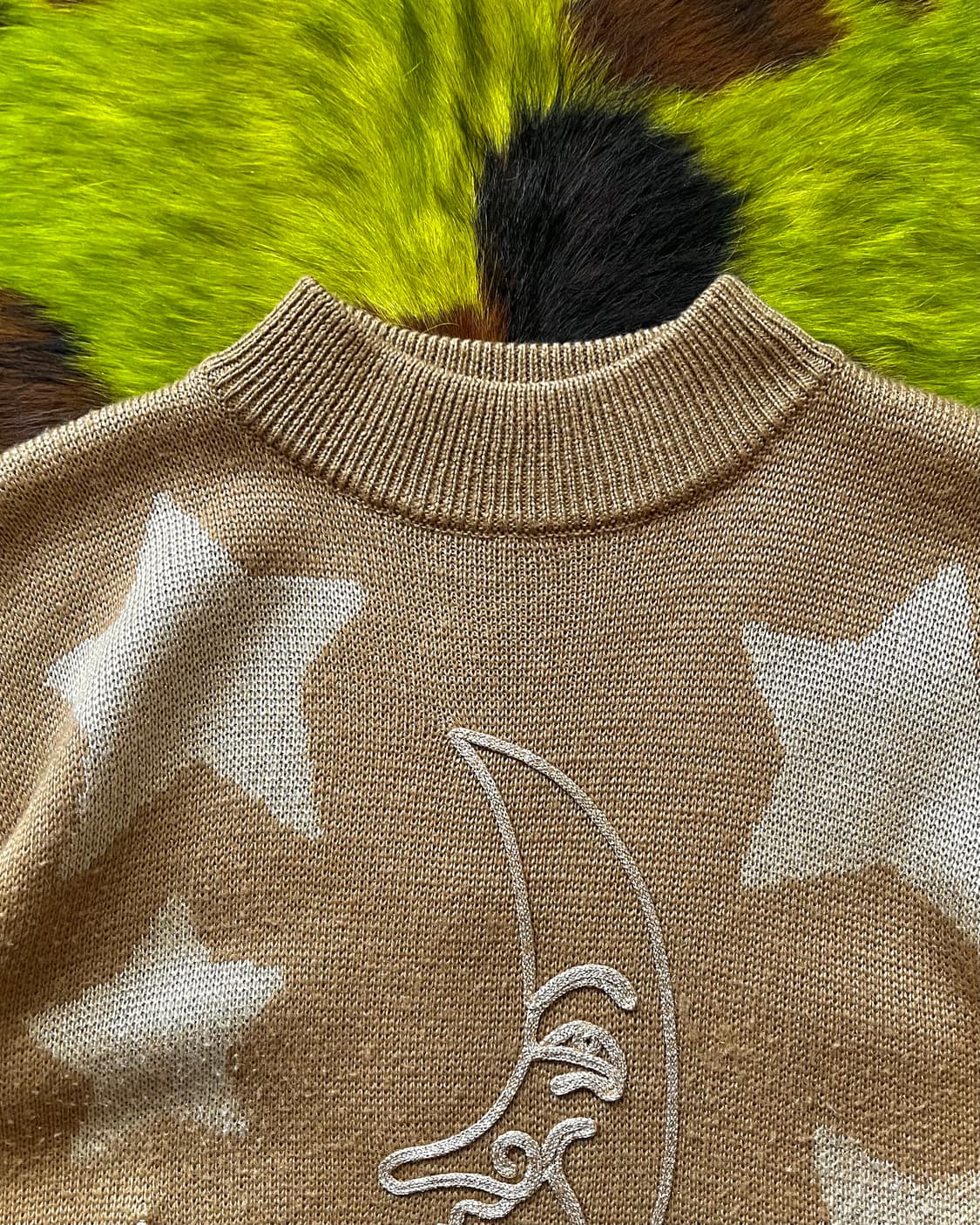 1970s Caroll Occult 3D Moon Knit Sweater 상품이미지5