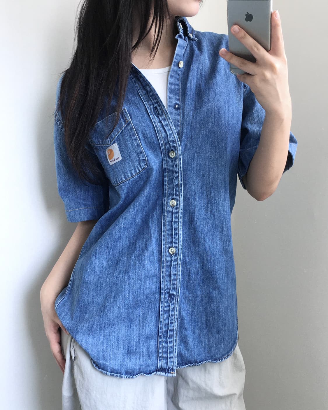 Carhartt 칼하트 데님 반팔 셔츠 상품이미지2
