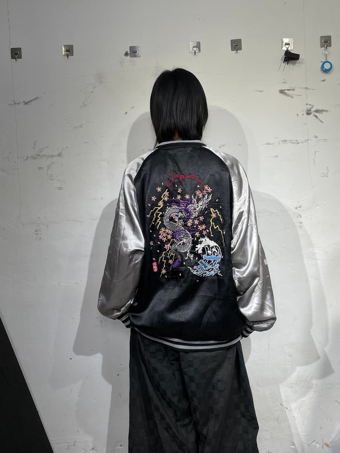 일본빈티지 오리엔탈 용 자수 빈티지 스카쟌 5L 상품이미지4