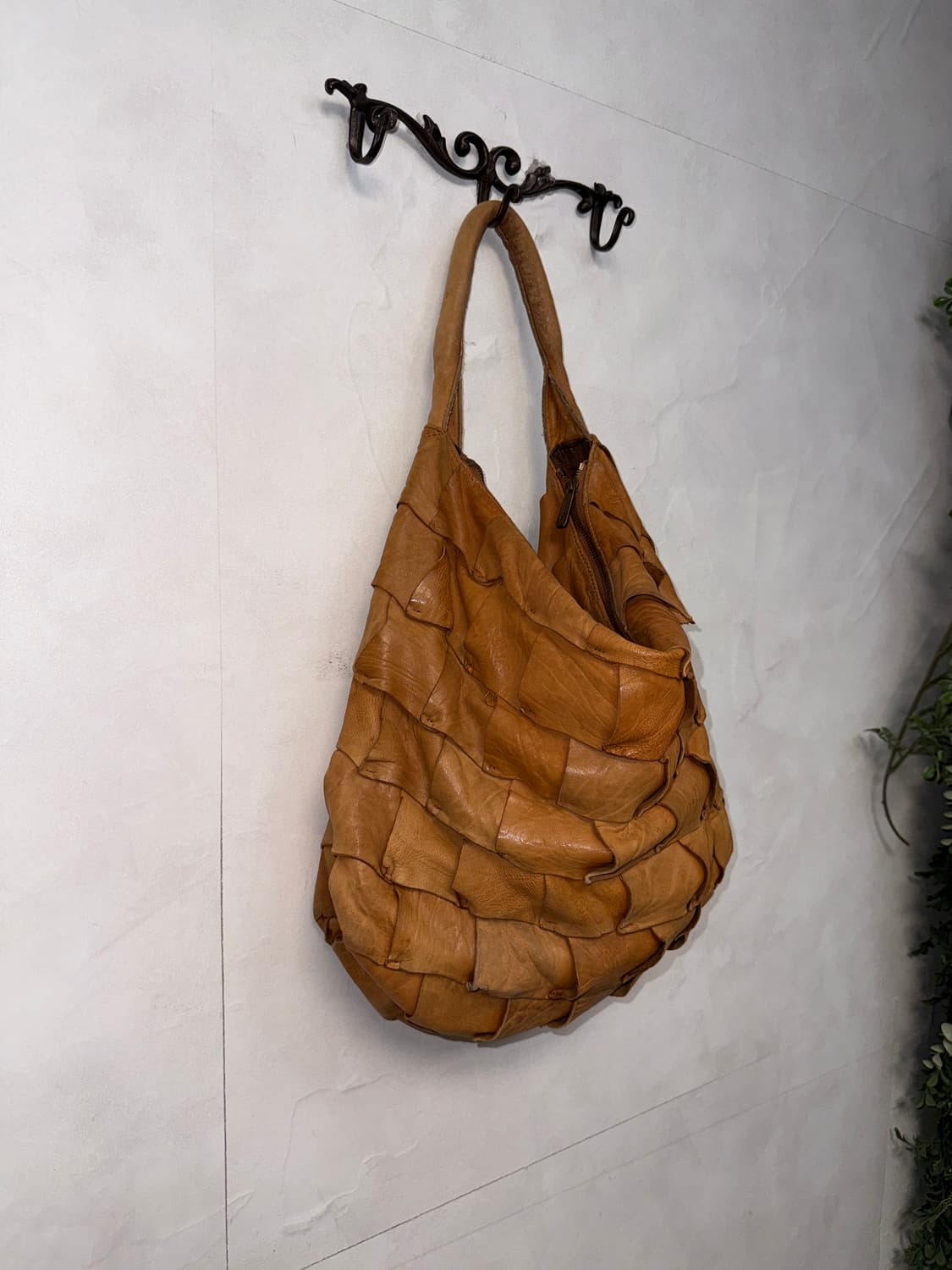 Camel brown lamb skin patchwork 숄더백 상품이미지2